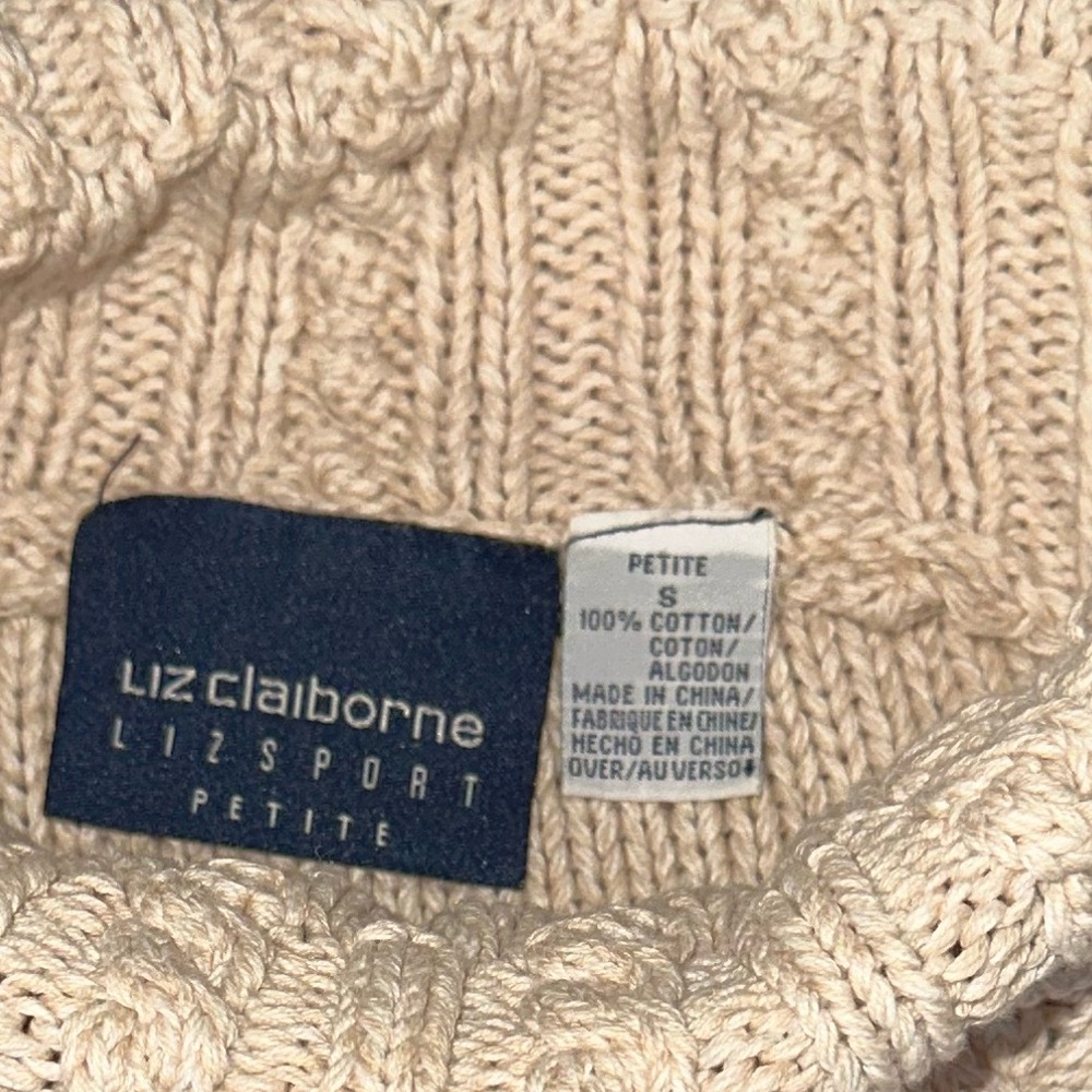 Elegant Cream Cable Knit Sweater 100% cotton - Picture 10 of 10